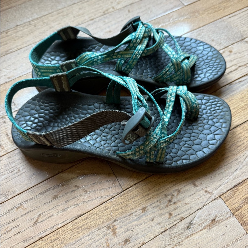 Green and blue double strap Chaco - Picture 2 of 5